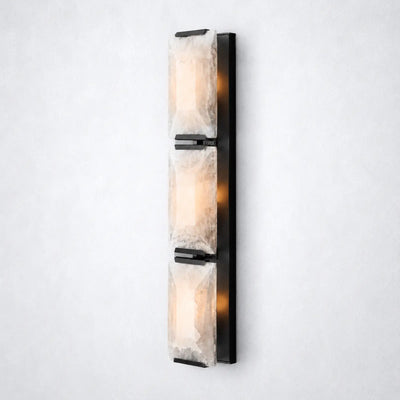 Ellington Alabaster Triple Sconce - Matte Black - Wall Sconce