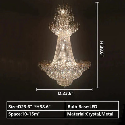 Empire Extra Large French Classic Multi - tiered Crystal Chandelier - cyranlamps