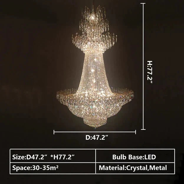 Empire Extra Large French Classic Multi - tiered Crystal Chandelier - cyranlamps