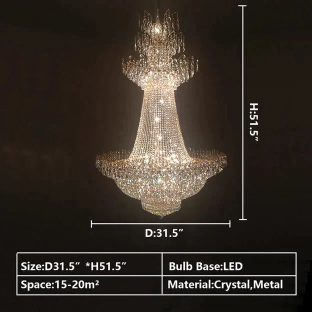 Empire Extra Large French Classic Multi - tiered Crystal Chandelier - cyranlamps