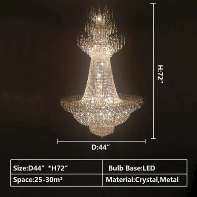 Empire Extra Large French Classic Multi - tiered Crystal Chandelier - cyranlamps