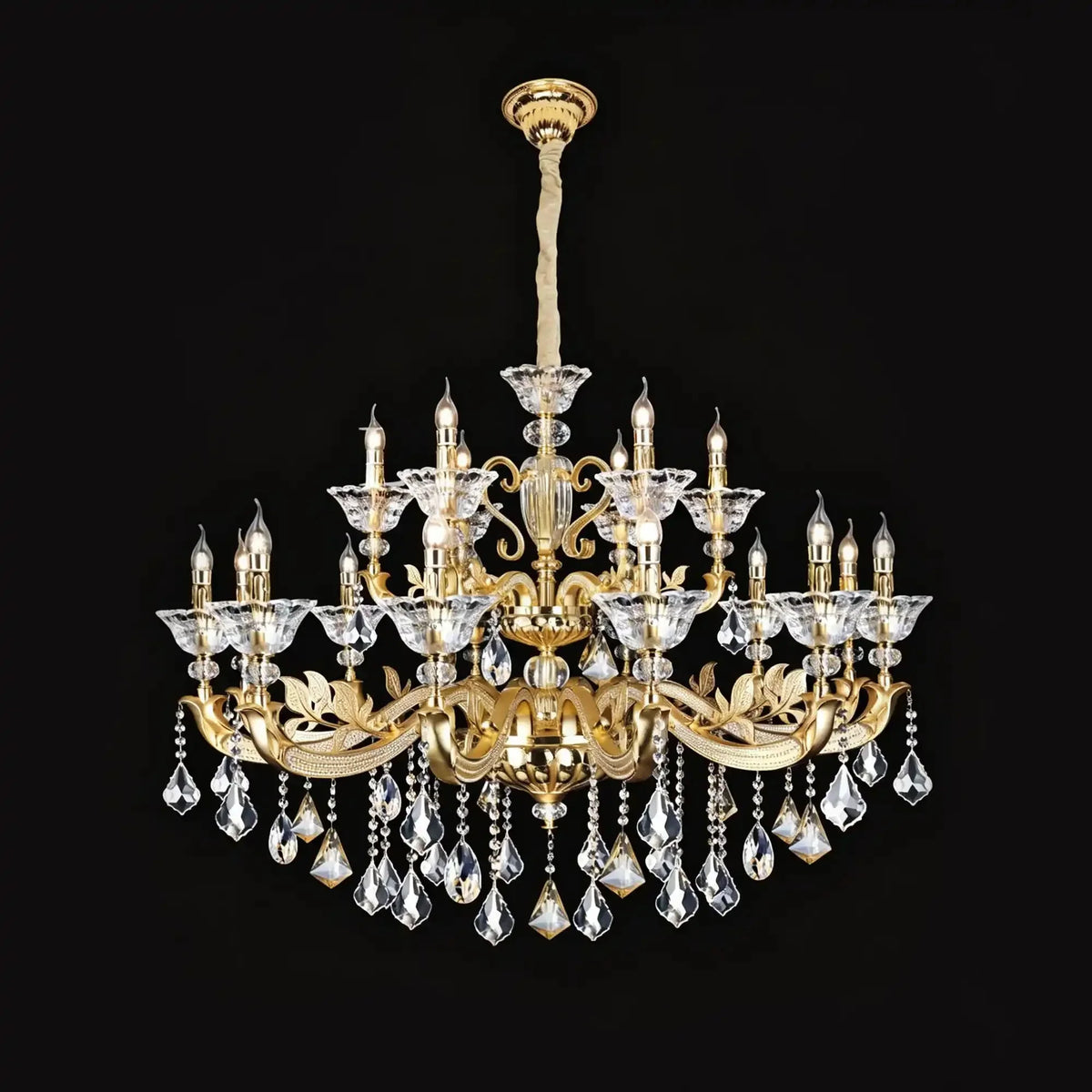Eternal Baroque Revival Chandelier Series with Diamond - Inspired Crystal - Studded Light Arms - 18 Lights/D48.43"*H38.58"(D123cm*H98cm)Warm LightCyranlamps