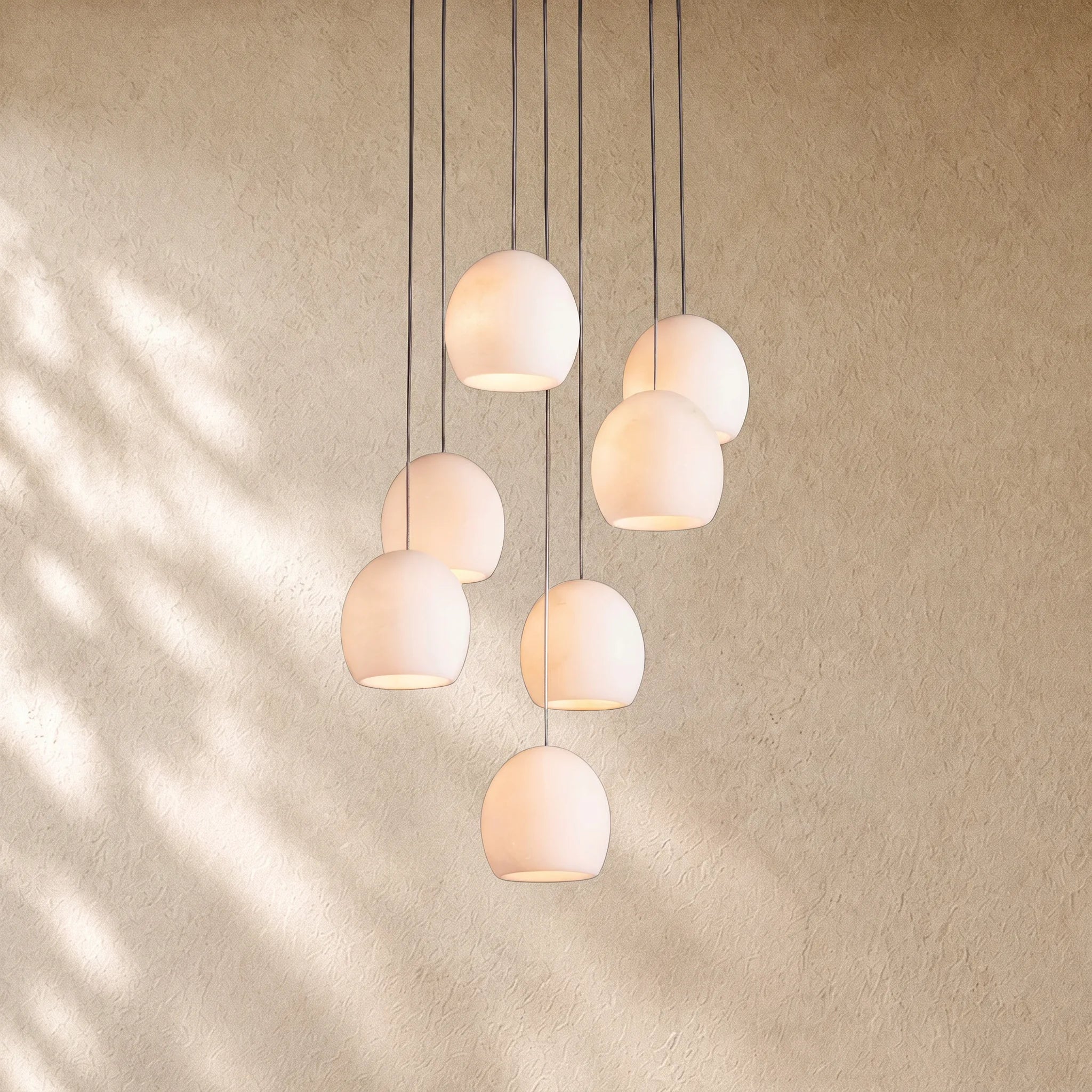 Arican Round Alabaster Chandelier