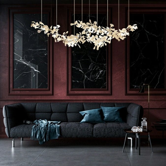 Extra Large Ceramics Twig White Flowers Chandelier Iron Tree Branch Pendant Light For Big Living/ Dining Room - cyranlamps