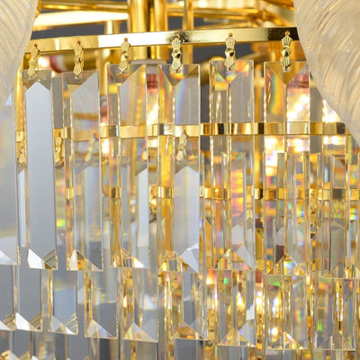 Extra Large Crystal Feather Style Chandelier Long Foyer Staircase Ceiling Lighting Fixture For Living Room - cyranlamps