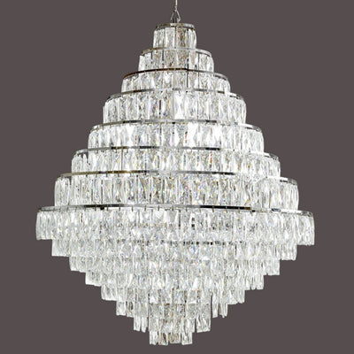 Extra Large Decorative Crystal Chandelier Foyer Hall Ceiling Light Fixture For Staircase In Gold/ Chrome - cyranlamps