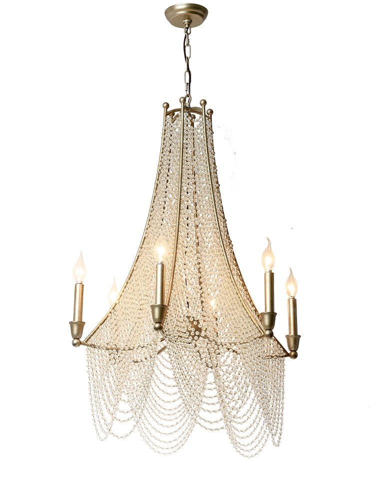 Extra Large European Crystal Beaded Chandelier Candle Light for Stairs / Duplex / Villa - cyranlamps