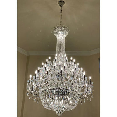 Extra Large European - style Multi - layers Candle Luxury Crystal Chandelier Gold Art Foyer/Staircase Decorative Light Fixture - cyranlamps
