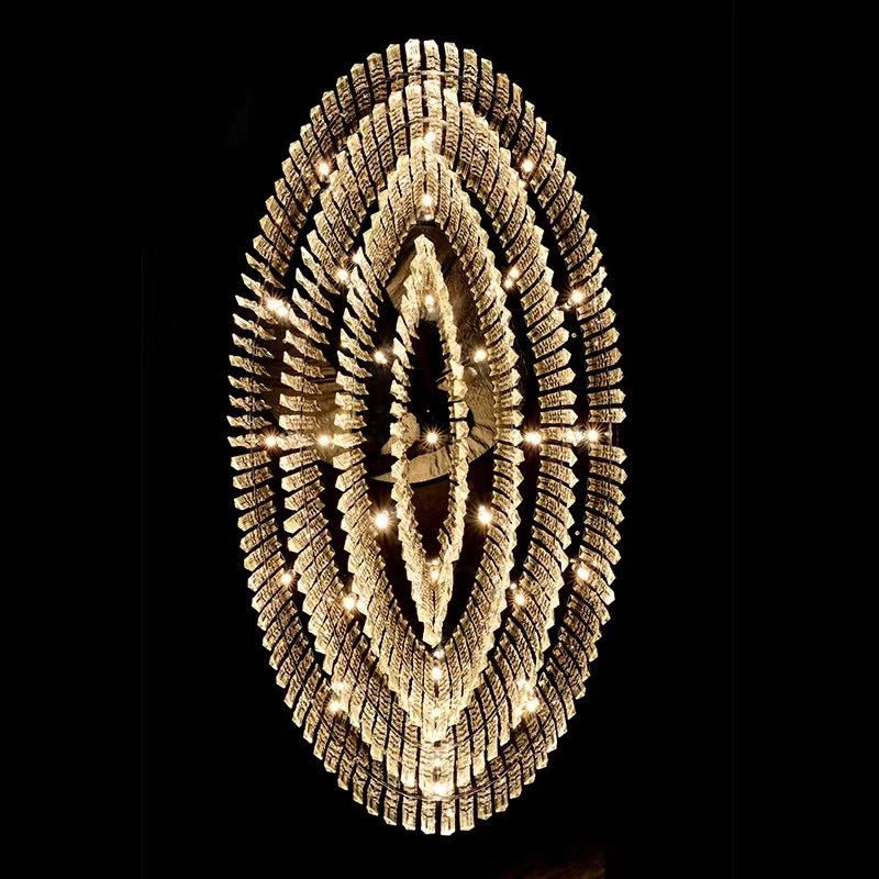 Extra Large Flush Mount Multi - tier Crystal Chandelier Modern Luxury Light Fixture For Living Room/Dining Room/Bedroom - cyranlamps