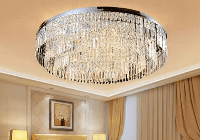 Extra Large Flush Mount Multi - tier Crystal Chandelier Modern Luxury Light Fixture For Living Room/Dining Room/Bedroom - cyranlamps