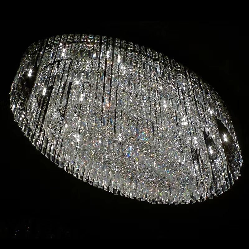 Extra Large Flush Mount Multi - tier Crystal Chandelier Modern Luxury Light Fixture For Living Room/Dining Room/Bedroom - cyranlamps