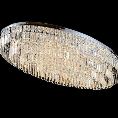 Extra Large Flush Mount Multi - tier Crystal Chandelier Modern Luxury Light Fixture For Living Room/Dining Room/Bedroom - cyranlamps