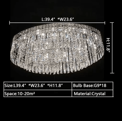 Extra Large Flush Mount Multi - tier Crystal Chandelier Modern Luxury Light Fixture For Living Room/Dining Room/Bedroom - cyranlamps