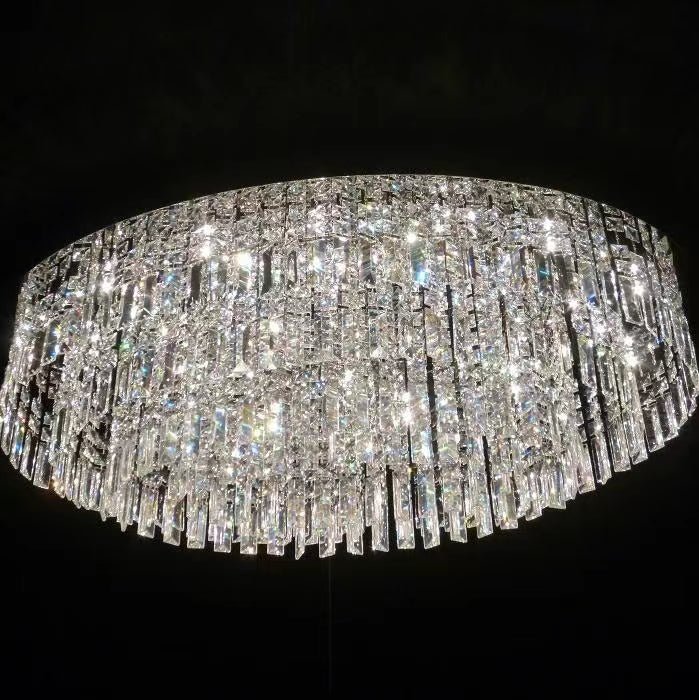 Extra Large Flush Mount Multi - tier Crystal Chandelier Modern Luxury Light Fixture For Living Room/Dining Room/Bedroom - cyranlamps