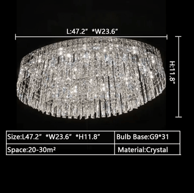 Extra Large Flush Mount Multi - tier Crystal Chandelier Modern Luxury Light Fixture For Living Room/Dining Room/Bedroom - cyranlamps