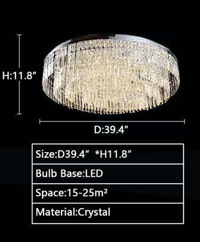 Extra Large Flush Mount Multi - tier Crystal Chandelier Modern Luxury Light Fixture For Living Room/Dining Room/Bedroom - cyranlamps