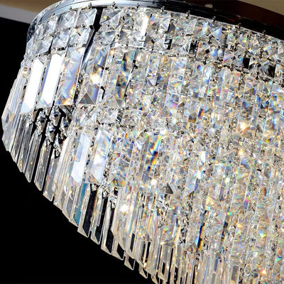 Extra Large Flush Mount Multi - tier Crystal Chandelier Modern Luxury Light Fixture For Living Room/Dining Room/Bedroom - cyranlamps