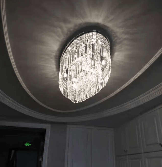 Extra Large Flush Mount Multi - tier Crystal Chandelier Modern Luxury Light Fixture For Living Room/Dining Room/Bedroom - cyranlamps