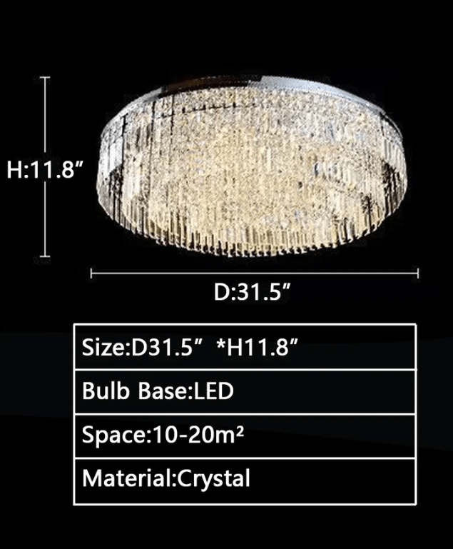 Extra Large Flush Mount Multi - tier Crystal Chandelier Modern Luxury Light Fixture For Living Room/Dining Room/Bedroom - cyranlamps