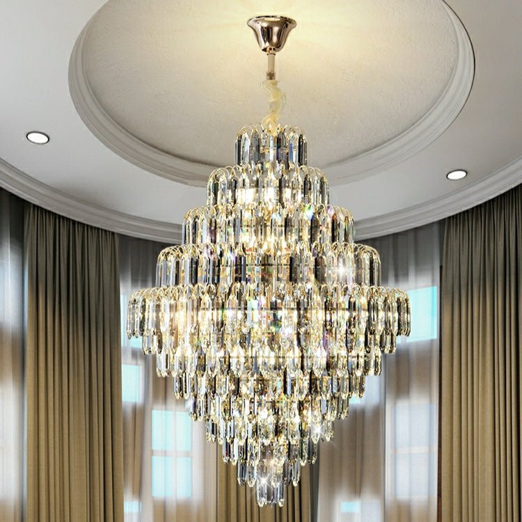 Extra Large Foyer Decorative Crystal Lighting Fixture Living Room Crystal Chandelier For Entryway Staircase - cyranlamps