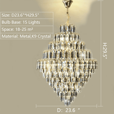 Extra Large Foyer Decorative Crystal Lighting Fixture Living Room Crystal Chandelier For Entryway Staircase - cyranlamps