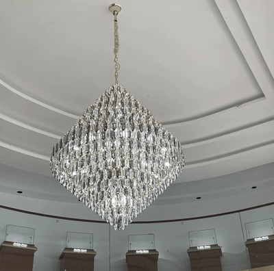 Extra Large Foyer Decorative Crystal Lighting Fixture Living Room Crystal Chandelier For Entryway Staircase - cyranlamps