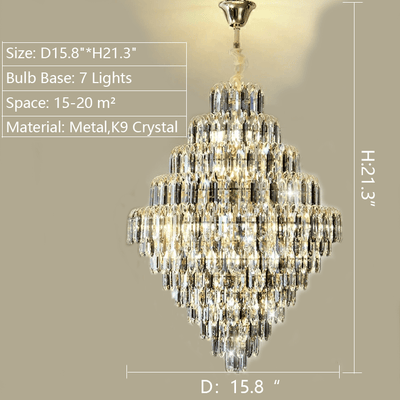 Extra Large Foyer Decorative Crystal Lighting Fixture Living Room Crystal Chandelier For Entryway Staircase - cyranlamps