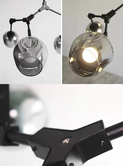 Extra Large Industrial Fashion Branch Multiple Glass Pendant Chandelier for Living/Dining Room - cyranlamps