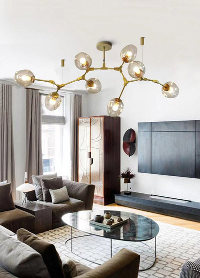 Extra Large Industrial Fashion Branch Multiple Glass Pendant Chandelier for Living/Dining Room - cyranlamps