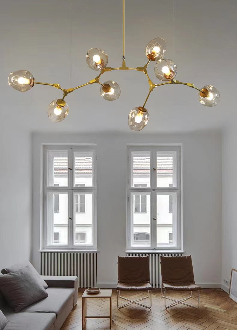 Extra Large Industrial Fashion Branch Multiple Glass Pendant Chandelier for Living/Dining Room - cyranlamps