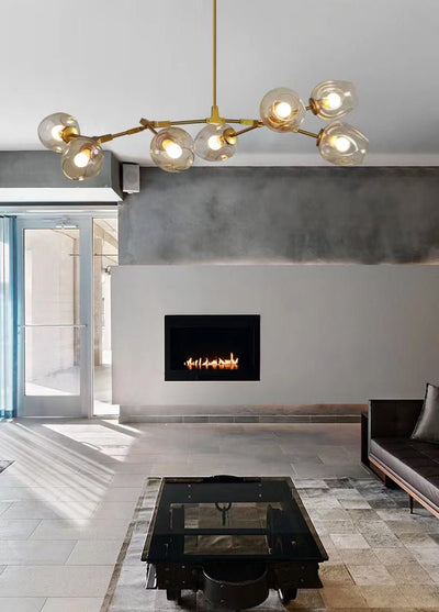 Extra Large Industrial Fashion Branch Multiple Glass Pendant Chandelier for Living/Dining Room - cyranlamps