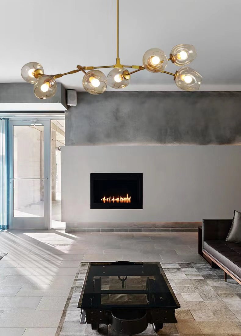 Extra Large Industrial Fashion Branch Multiple Glass Pendant Chandelier for Living/Dining Room - cyranlamps