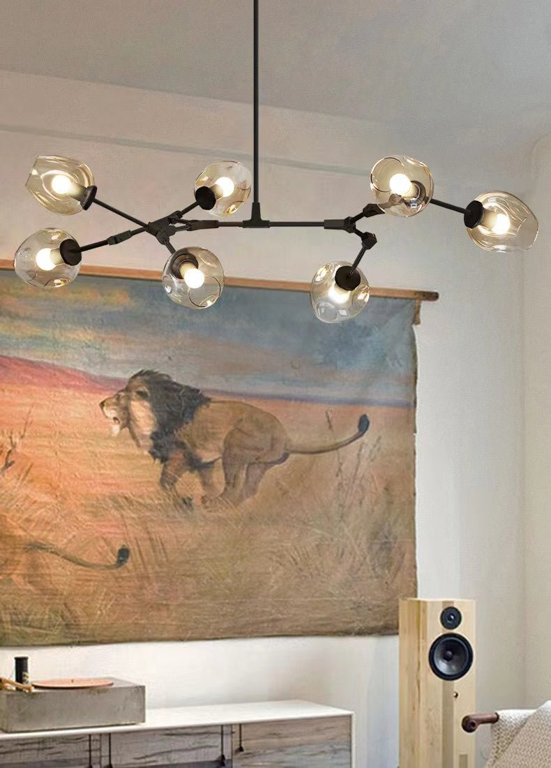 Extra Large Industrial Fashion Branch Multiple Glass Pendant Chandelier for Living/Dining Room - cyranlamps