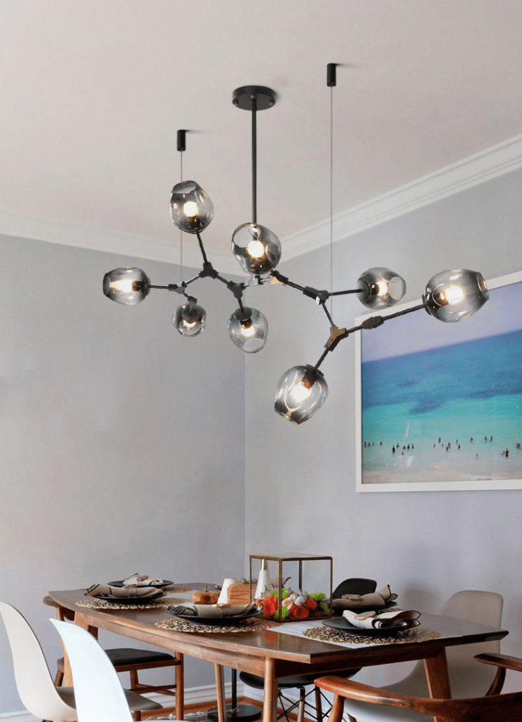 Extra Large Industrial Fashion Branch Multiple Glass Pendant Chandelier for Living/Dining Room - cyranlamps