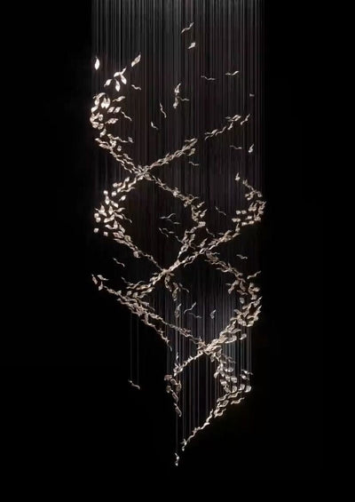 Extra Large Luxury Art Double Spiral Creative Crystal Chandelier For High - ceiling Foyer/Hallway/Entryway - cyranlamps