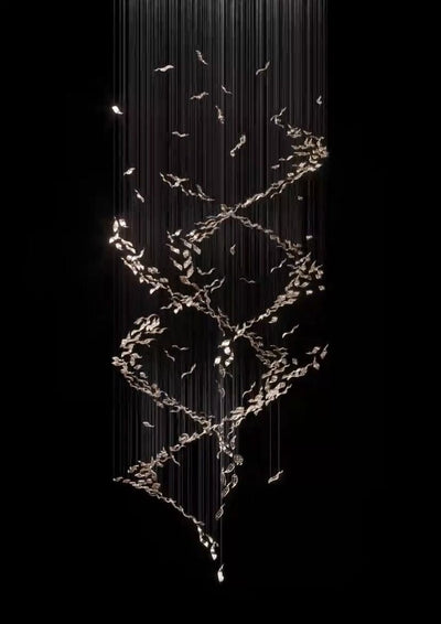 Extra Large Luxury Art Double Spiral Creative Crystal Chandelier For High - ceiling Foyer/Hallway/Entryway - cyranlamps