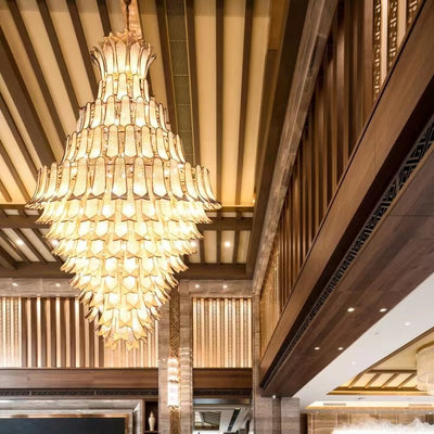 Extra Large Luxury Multi - tier Gold CrystalChandelier for Stairs/Large High - ceiling Room - cyranlamps