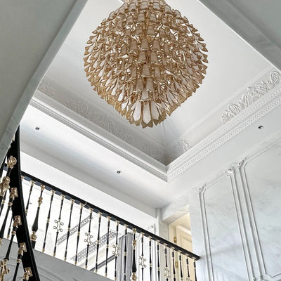 Extra Large Luxury Multi - tier Gold CrystalChandelier for Stairs/Large High - ceiling Room - cyranlamps