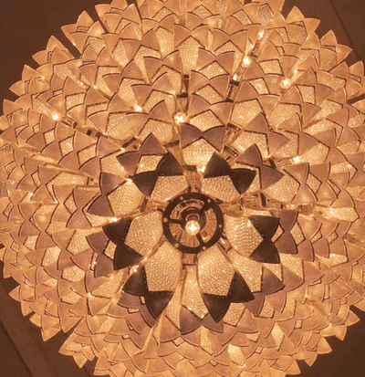 Extra Large Luxury Multi - tier Gold Pendant Glass Chandelier for Stairs/Large High - ceiling Room - cyranlamps