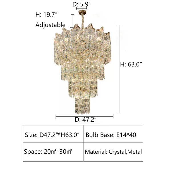 Extra Large Luxury Multi-tiered Crystal Chandelier