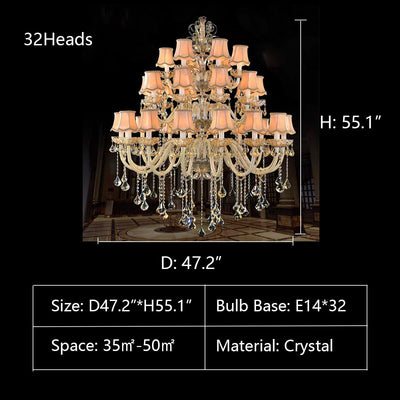 Extra Large Luxury Multi - Tiered Crystal Pendant Chandelier for High - Ceiling Rooms - cyranlamps