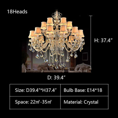 Extra Large Luxury Multi - Tiered Crystal Pendant Chandelier for High - Ceiling Rooms - cyranlamps