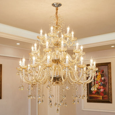 Extra Large Luxury Multi - Tiered Crystal Pendant Chandelier for High - Ceiling Rooms - cyranlamps