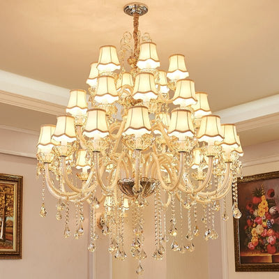 Extra Large Luxury Multi - Tiered Crystal Pendant Chandelier for High - Ceiling Rooms - cyranlamps