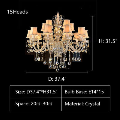Extra Large Luxury Multi - Tiered Crystal Pendant Chandelier for High - Ceiling Rooms - cyranlamps
