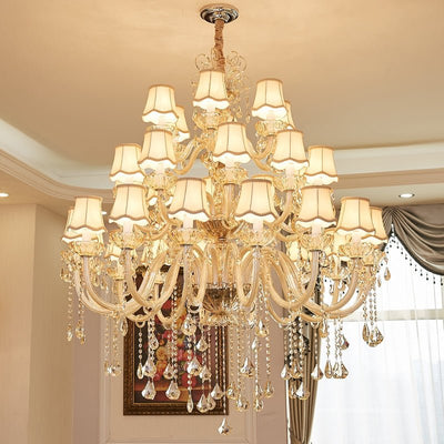 Extra Large Luxury Multi - Tiered Crystal Pendant Chandelier for High - Ceiling Rooms - cyranlamps