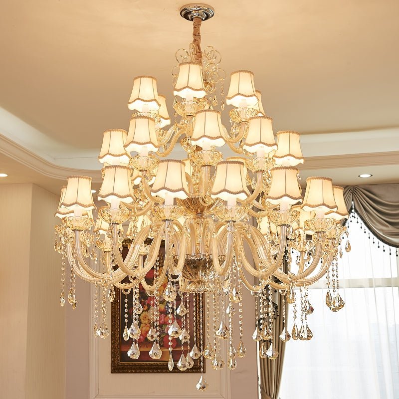 Extra Large Luxury Multi - Tiered Crystal Pendant Chandelier for High - Ceiling Rooms - cyranlamps