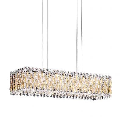 Extra Large Luxury Rectangle Crystal Pendant Chandelier for Living/Dining Room/Kitchen Island - cyranlamps