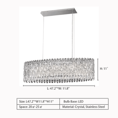Extra Large Modern Fashion Oval Crystal Pendant Chandelier for Dining Room/Kitchen Island - cyranlamps