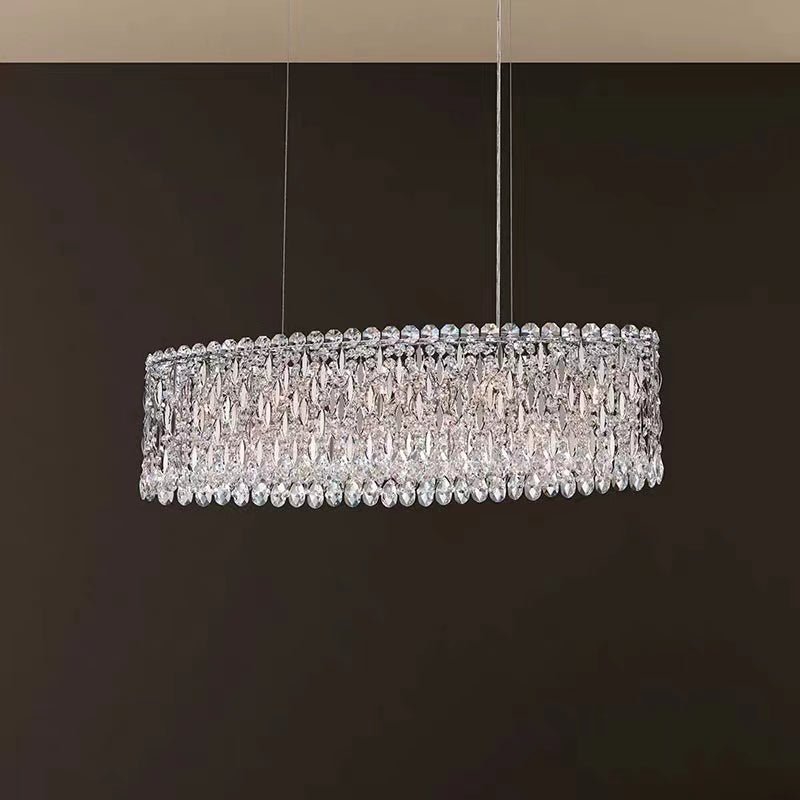 Extra Large Modern Fashion Oval Crystal Pendant Chandelier for Dining Room/Kitchen Island - cyranlamps